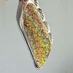 Sterling Silver Pendant with Yellow Stone